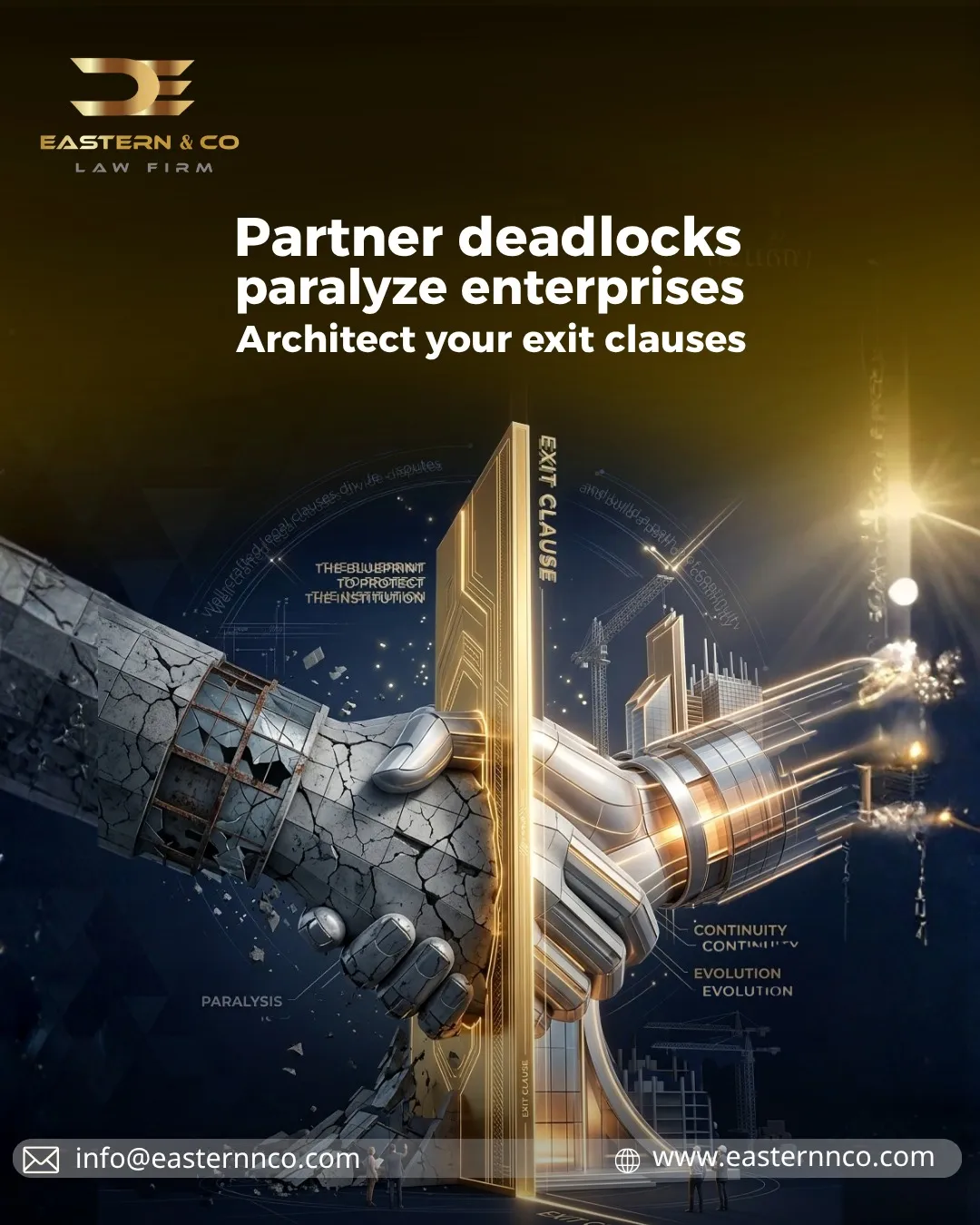 Partner deadlocks paralyze enterprises Architect your exit Clauses
